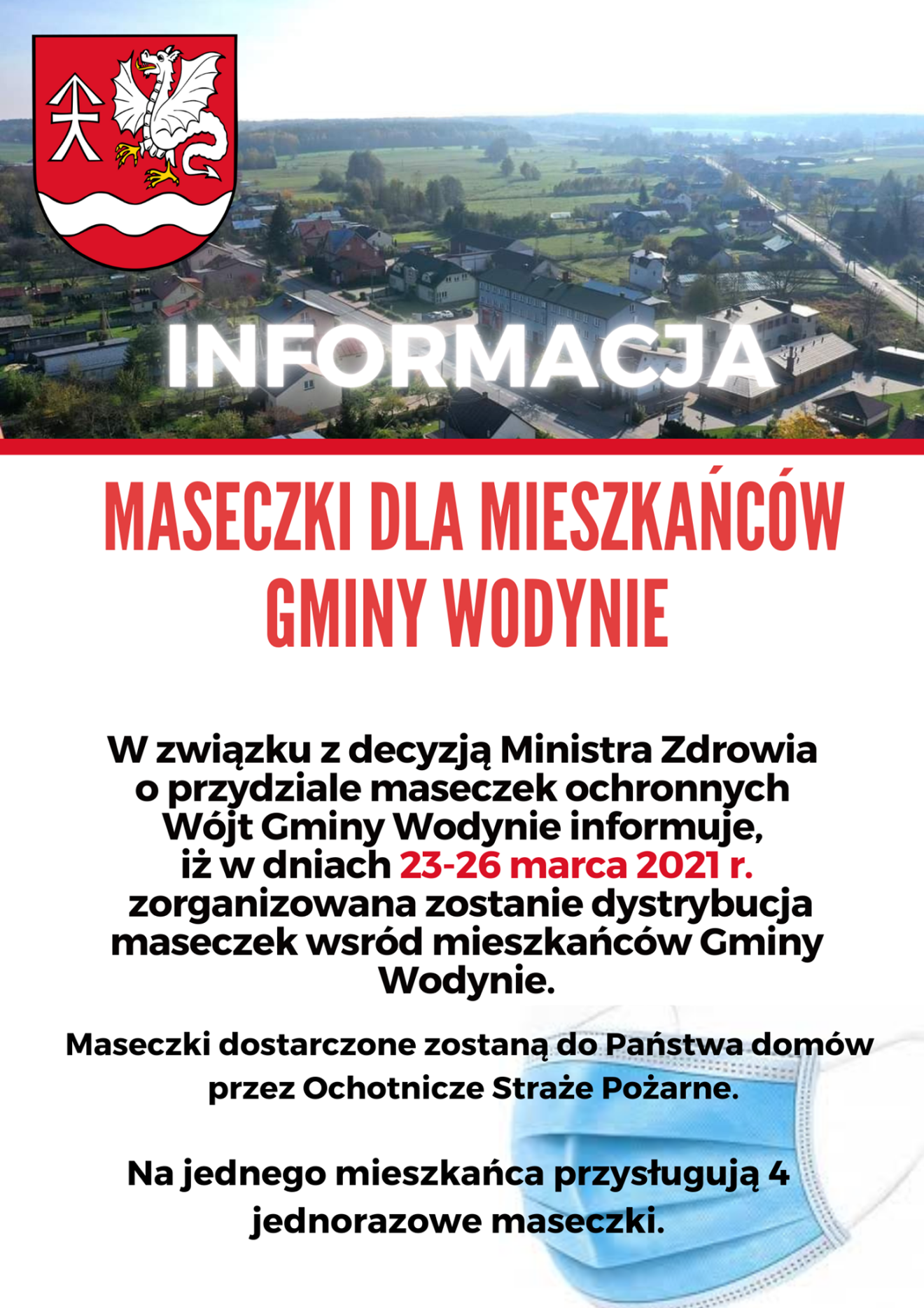 Informacja maseczki dla mieszkańców