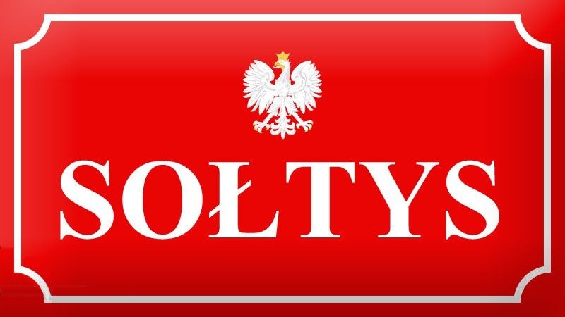 Tabliczka z napisem sołtys