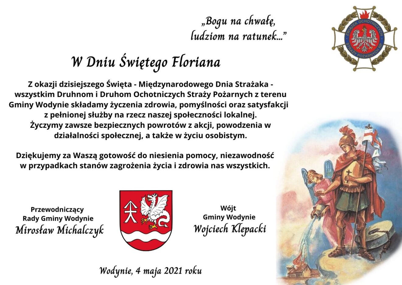 Życzenia z okazji Dnia Strażaka 
