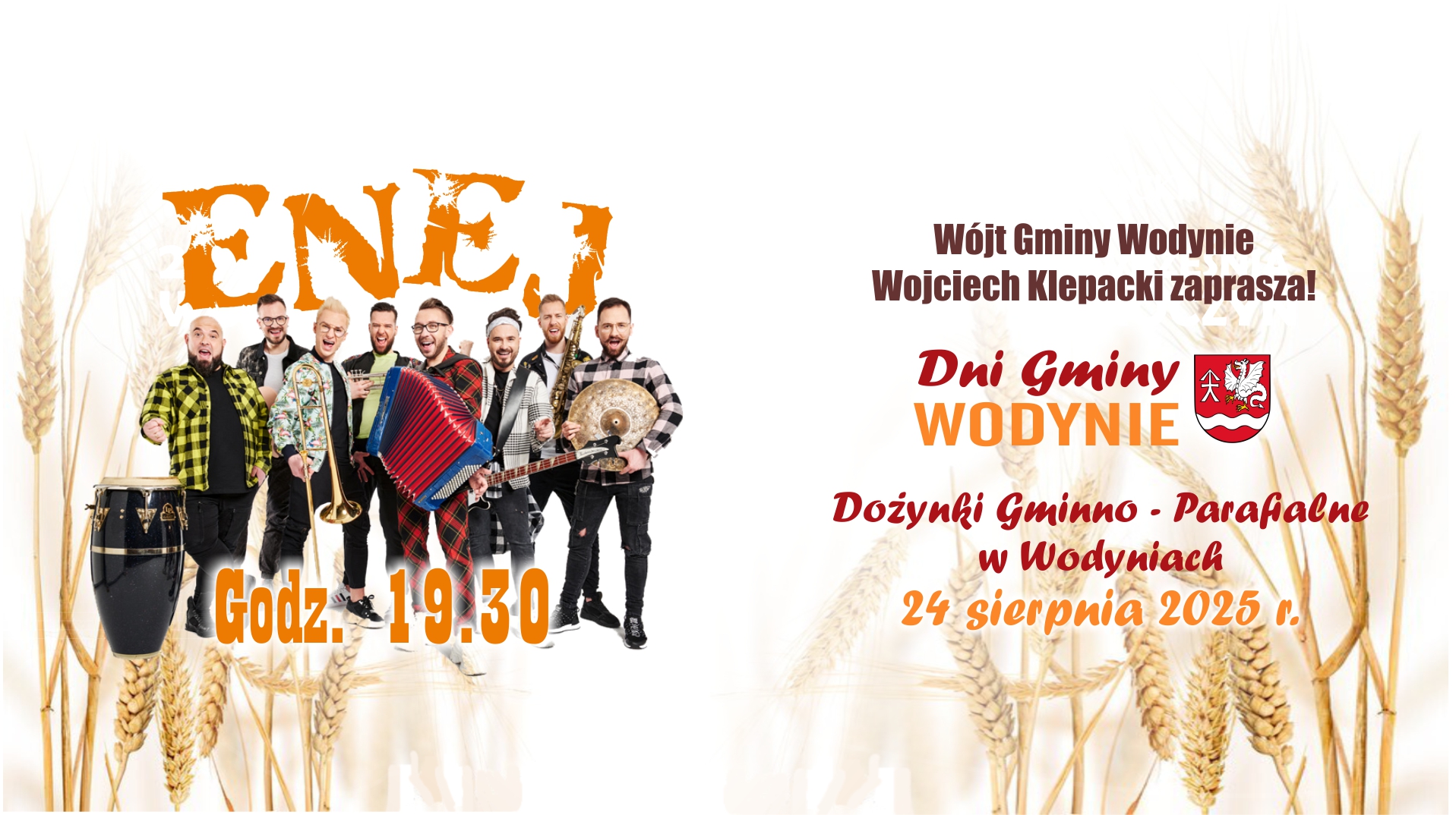 plakat reklamowy dożynki wiejskie zespół ENEJ
